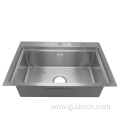 Workstation countertop big single bowl sink with step